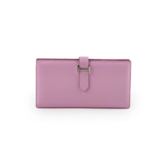 Hermes Bearn Soufflet Long Wallet Pink Epsom Leather - Z stamp