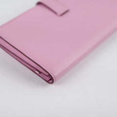 Hermes Bearn Soufflet Long Wallet Pink Epsom Leather - Z stamp