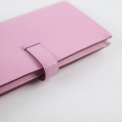 Hermes Bearn Soufflet Long Wallet Pink Epsom Leather - Z stamp