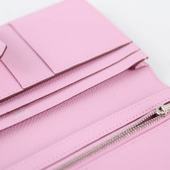 Hermes Bearn Soufflet Long Wallet Pink Epsom Leather - Z stamp