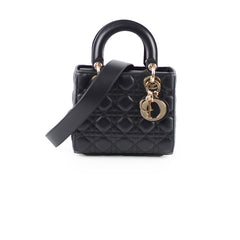 Dior Lady Dior Small Grained Calfskin Black