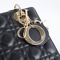 Dior Lady Dior Small Grained Calfskin Black