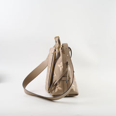 Louis Vuitton Carry All PM Bicolor Monogram Empreinte Leather Tourterelle Greige Shoulder