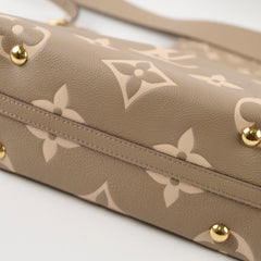 Louis Vuitton Carry All PM Bicolor Monogram Empreinte Leather Tourterelle Greige Shoulder