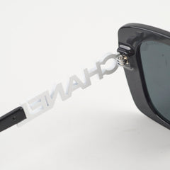 Chanel White Crystal Square Sunglasses