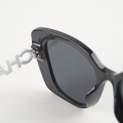 Chanel White Crystal Square Sunglasses
