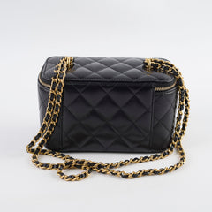 Chanel Mirror Vanity Case with Chain Black Lambskin (microchip 2023)