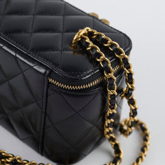 Chanel Mirror Vanity Case with Chain Black Lambskin (microchip 2023)