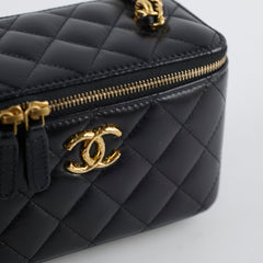 Chanel Mirror Vanity Case with Chain Black Lambskin (microchip 2023)