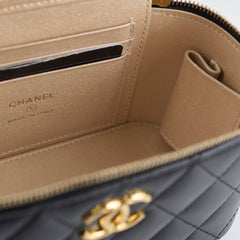 Chanel Mirror Vanity Case with Chain Black Lambskin (microchip 2023)