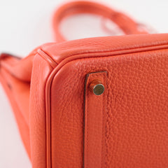 Hermes Birkin 30 Clemence Orange Stamp T
