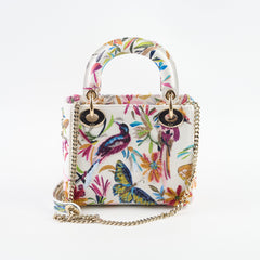 Christian Dior Mini Lady Dior Embroidered Fantastica Bag White