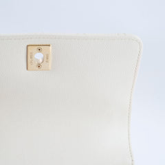 Chanel Caviar Mini Coco Handle White Microchip