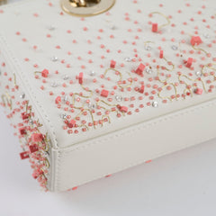 Christian Dior Small D-Joy with Crystal Emboridery White