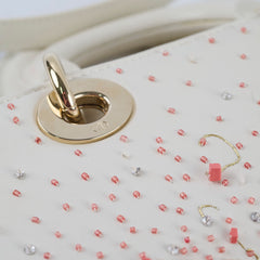 Christian Dior Small D-Joy with Crystal Emboridery White