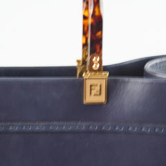Fendi Medium Sunshine Shopper Tote Navy