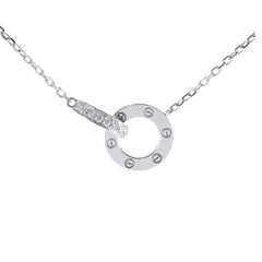 Cartier Baby Love Circle Necklace White Gold with Diamonds