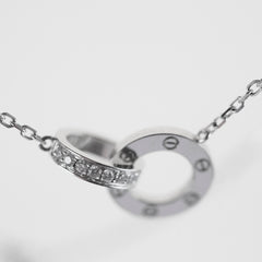 Cartier Baby Love Circle Necklace White Gold with Diamonds