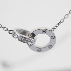 Cartier Baby Love Circle Necklace White Gold with Diamonds