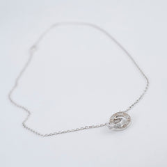 Cartier Baby Love Circle Necklace White Gold with Diamonds
