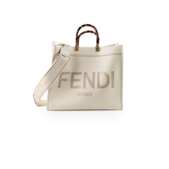 Fendi Large Sunshine Shopper Tote Cream Leather