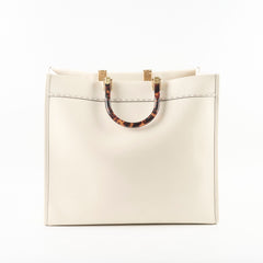 Fendi Large Sunshine Shopper Tote Cream Leather