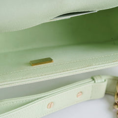 Chanel Medium Boy Bag Mint Green Caviar Champagne Gold HW (microchip)