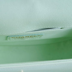Chanel Medium Boy Bag Mint Green Caviar Champagne Gold HW (microchip)