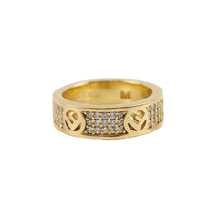 Fendi F Is Fendi Ring Crystals Gold size M