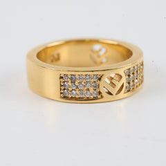 Fendi F Is Fendi Ring Crystals Gold size M