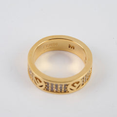 Fendi F Is Fendi Ring Crystals Gold size M