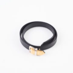 Louis Vuitton Black "Fasten Your LV" Bracelet size 17