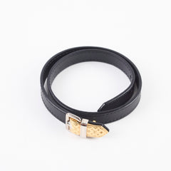 Louis Vuitton Black "Fasten Your LV" Bracelet size 17