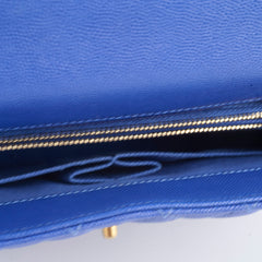 Chanel Coco Handle Mediium Blue Caviar Blue / Brown Lizard Top Handle