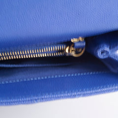 Chanel Coco Handle Mediium Blue Caviar Blue / Brown Lizard Top Handle