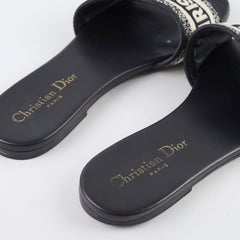 Dior Slide Sandals Deep Blue Embroidered size 37