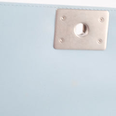 Chanel Dusty Blue Medium Boy Bag Lambskin Brushed Silver HW (microchip)