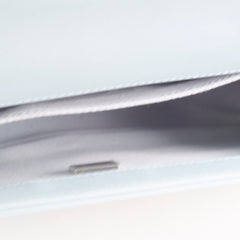 Chanel Dusty Blue Medium Boy Bag Lambskin Brushed Silver HW (microchip)