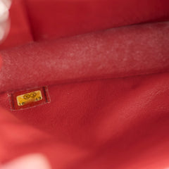 Chanel East West Shoulder Flap Lambskin Salmon Red