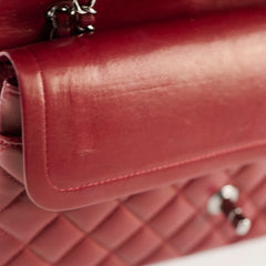 Chanel Classic Flap Medium M/L Lambskin Dark Red (10 Series)
