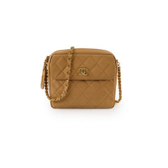 Chanel Vintage 24k Caviar Timeless Camera Bag Beige
