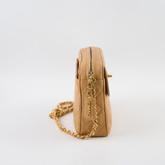 Chanel Vintage 24k Caviar Timeless Camera Bag Beige