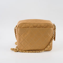 Chanel Vintage 24k Caviar Timeless Camera Bag Beige