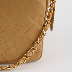 Chanel Vintage 24k Caviar Timeless Camera Bag Beige