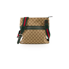 Gucci GG Canvas Messenger Bag Beige/Green