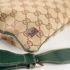 Gucci GG Canvas Messenger Bag Beige/Green