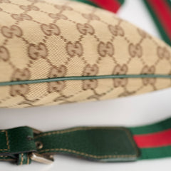 Gucci GG Canvas Messenger Bag Beige/Green