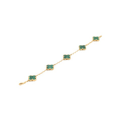 Van Cleef & Arpels Malachite Vintage Alhambra 5 Motifs Bracelet
