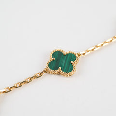 Van Cleef & Arpels Malachite Vintage Alhambra 5 Motifs Bracelet