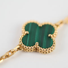 Van Cleef & Arpels Malachite Vintage Alhambra 5 Motifs Bracelet